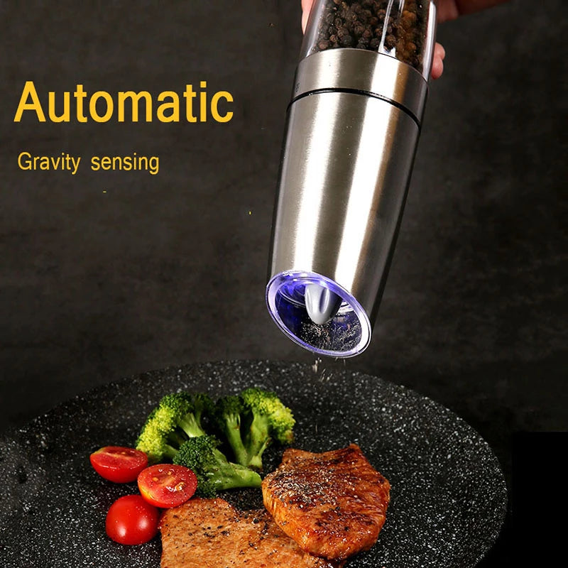 Automatic Gravity Spice Grinder Set with LED Light