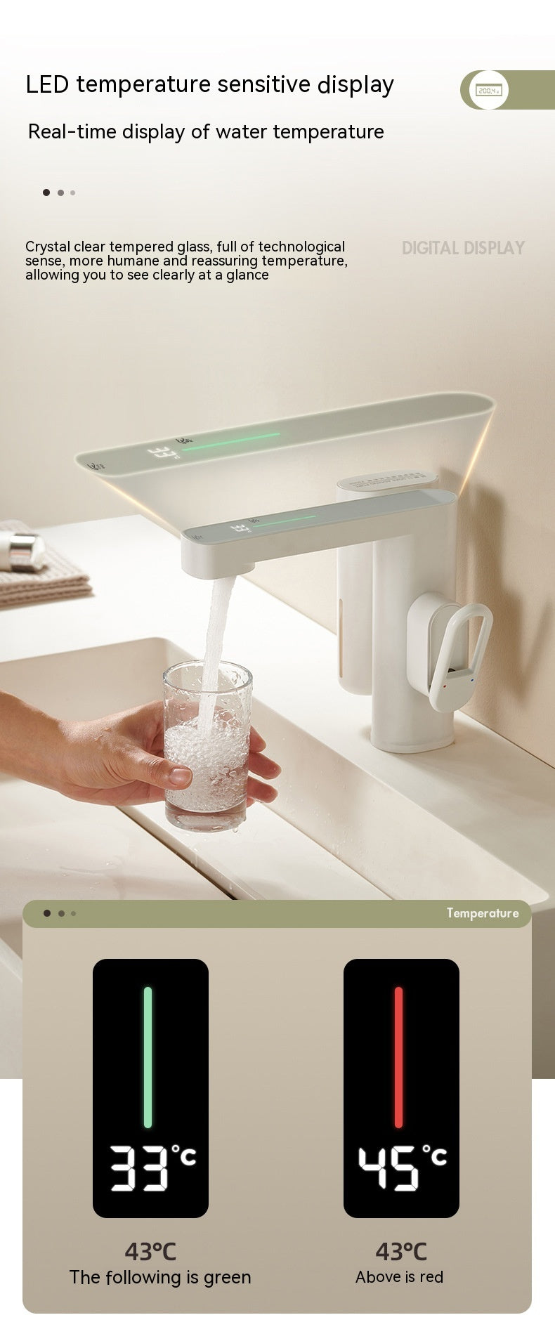 Smart Sensor Temperature Display Faucet uaizen
