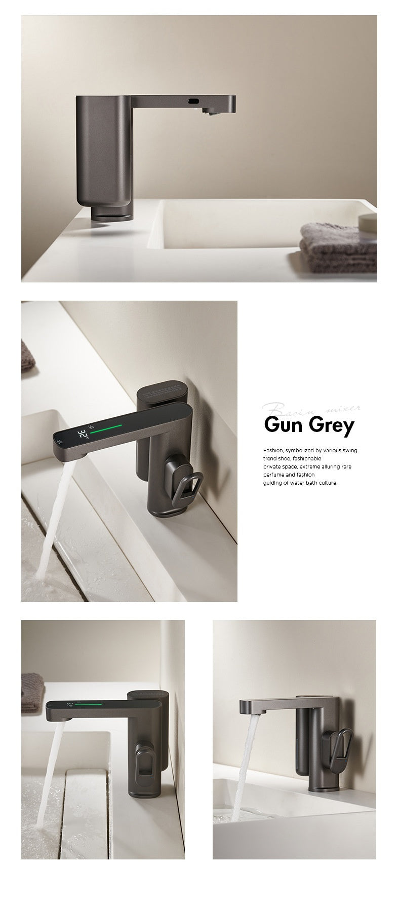 Smart Sensor Temperature Display Faucet uaizen