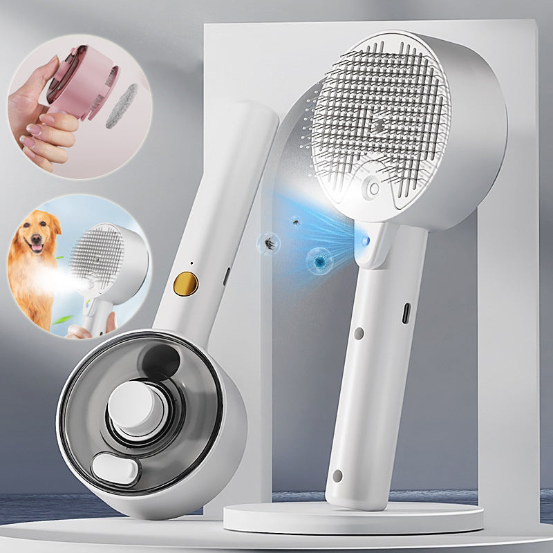 Smart Steam Pet Grooming Brush with UV Sterilization